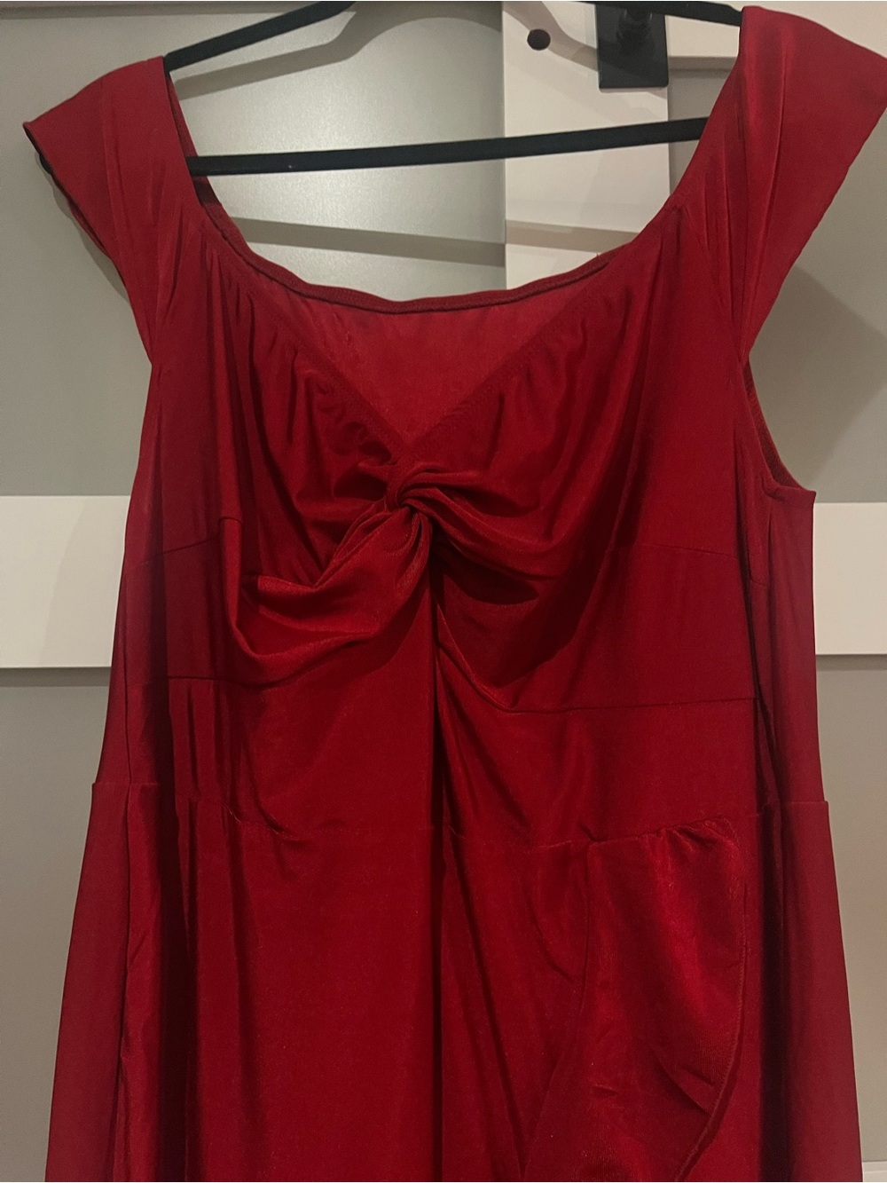 SHEIN Red Maxi Dress with Front Twist